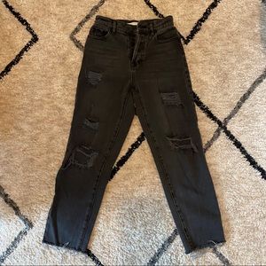 Pacsun Black Ripped High Rise Straight Jeans
